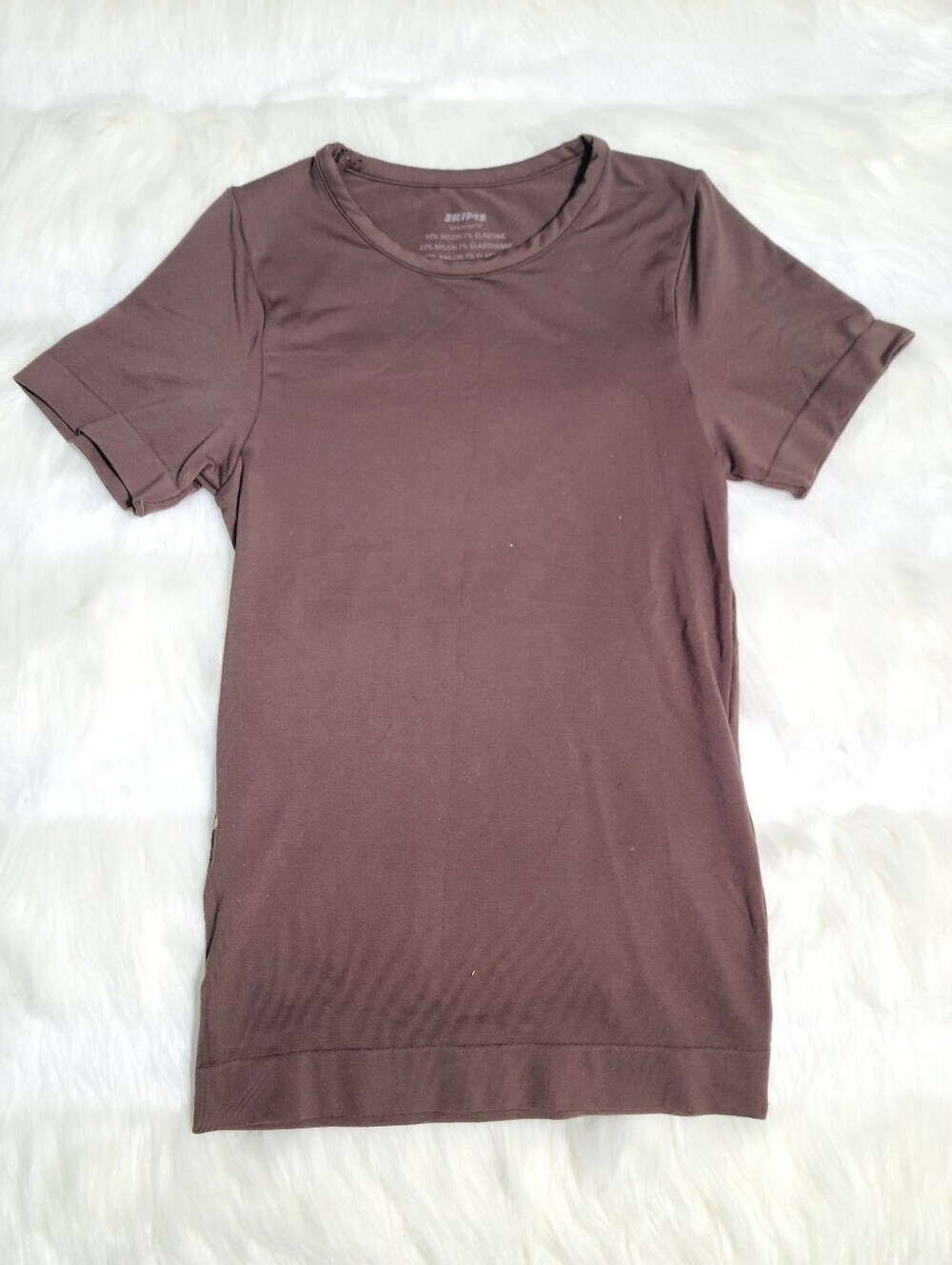 SKIMS Soft Smoothing Seamless T Shirt Brown Cocoa Women XXS NEW